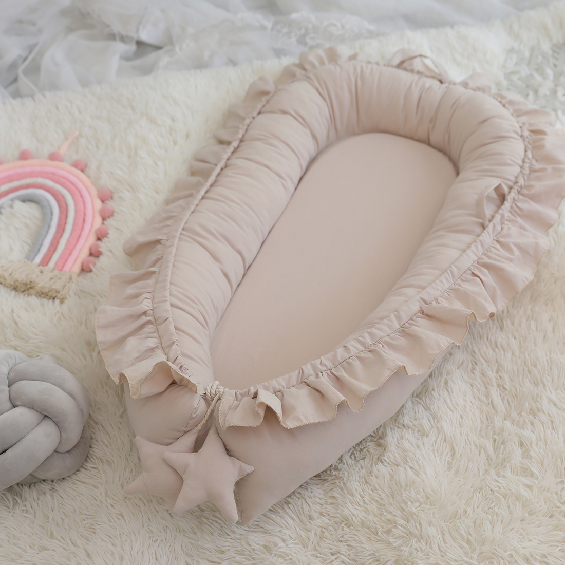 Babynestje Beige – Zacht & Veilig Slaapnest voor Baby’s